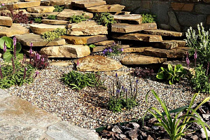 Саженцы декоративные камни, плитняк, сыпучие материали